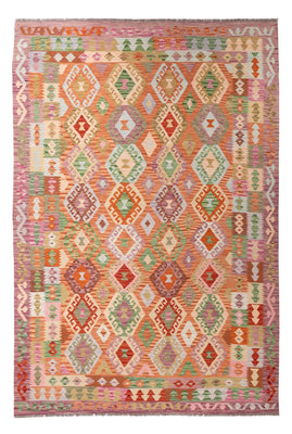 Kelim Carpet - Splash - 304 x 205 cm - flerfarvet