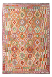 Kelim Carpet - Splash - 304 x 205 cm - flerfarvet