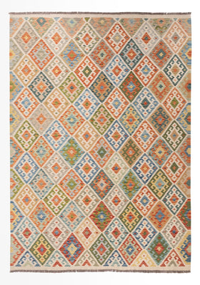 Kelim Carpet - Splash - 299 x 206 cm - flerfarvet