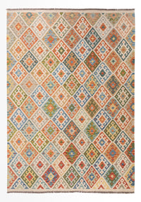 Kelim Carpet - Splash - 299 x 206 cm - flerfarvet