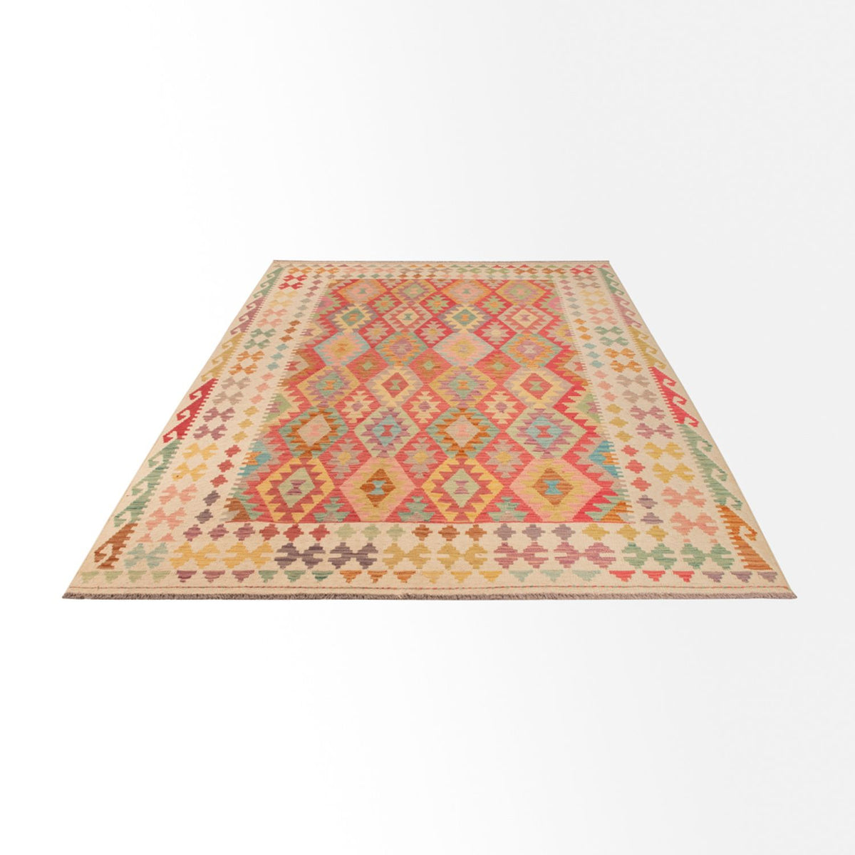 Kelim Carpet - Splash - 300 x 201 cm - flerfarvet
