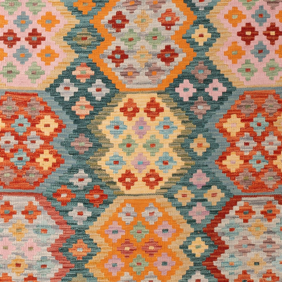 Kelim Carpet - Splash - 294 x 206 cm - flerfarvet