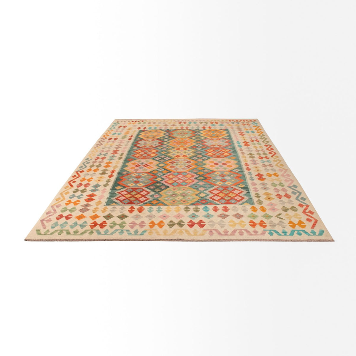 Kelim Carpet - Splash - 294 x 206 cm - flerfarvet