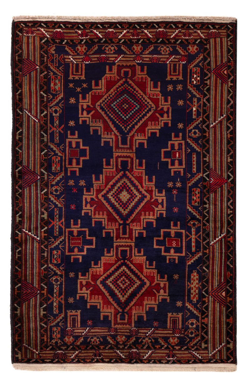 Belutsch Teppich - 200 x 122 cm - dunkelrot