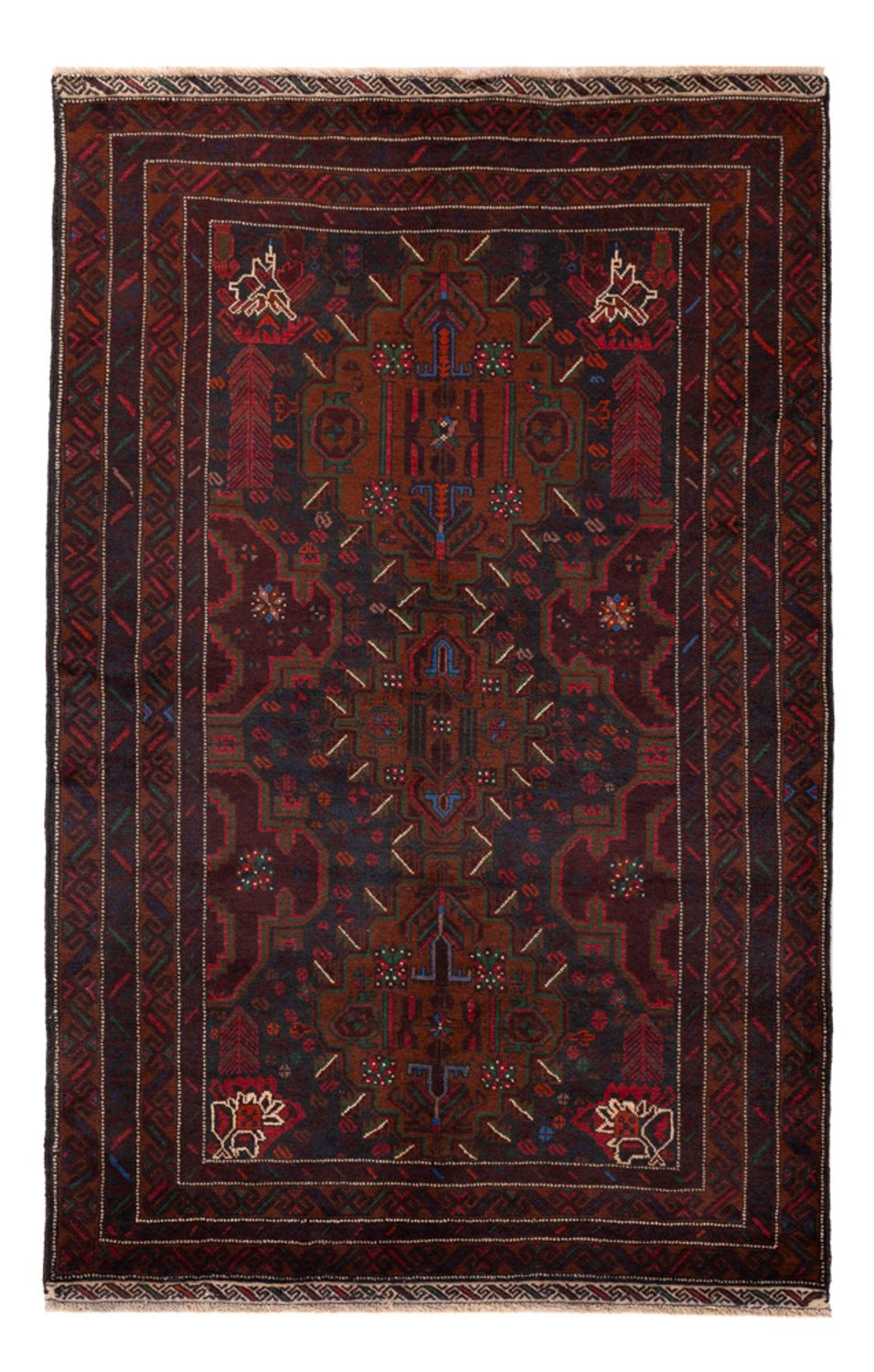 Belutsch Teppich - 195 x 120 cm - dunkelrot