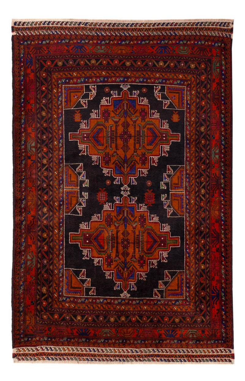 Belutsch Teppich - 193 x 130 cm - dunkelrot