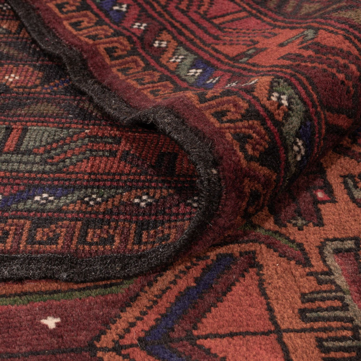 Baluch-tæppe - 193 x 130 cm - mørkerød