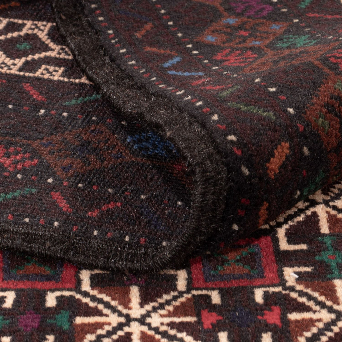 Løber Baluch-tæppe - 200 x 114 cm - mørkerød