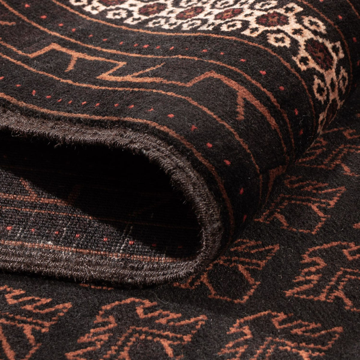 Løber Baluch-tæppe - 236 x 122 cm - mørkebrun