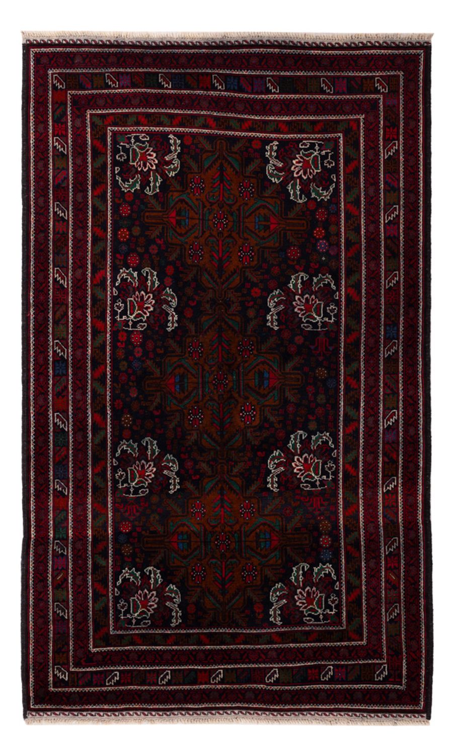 Belutsch Teppich - 202 x 119 cm - dunkelrot