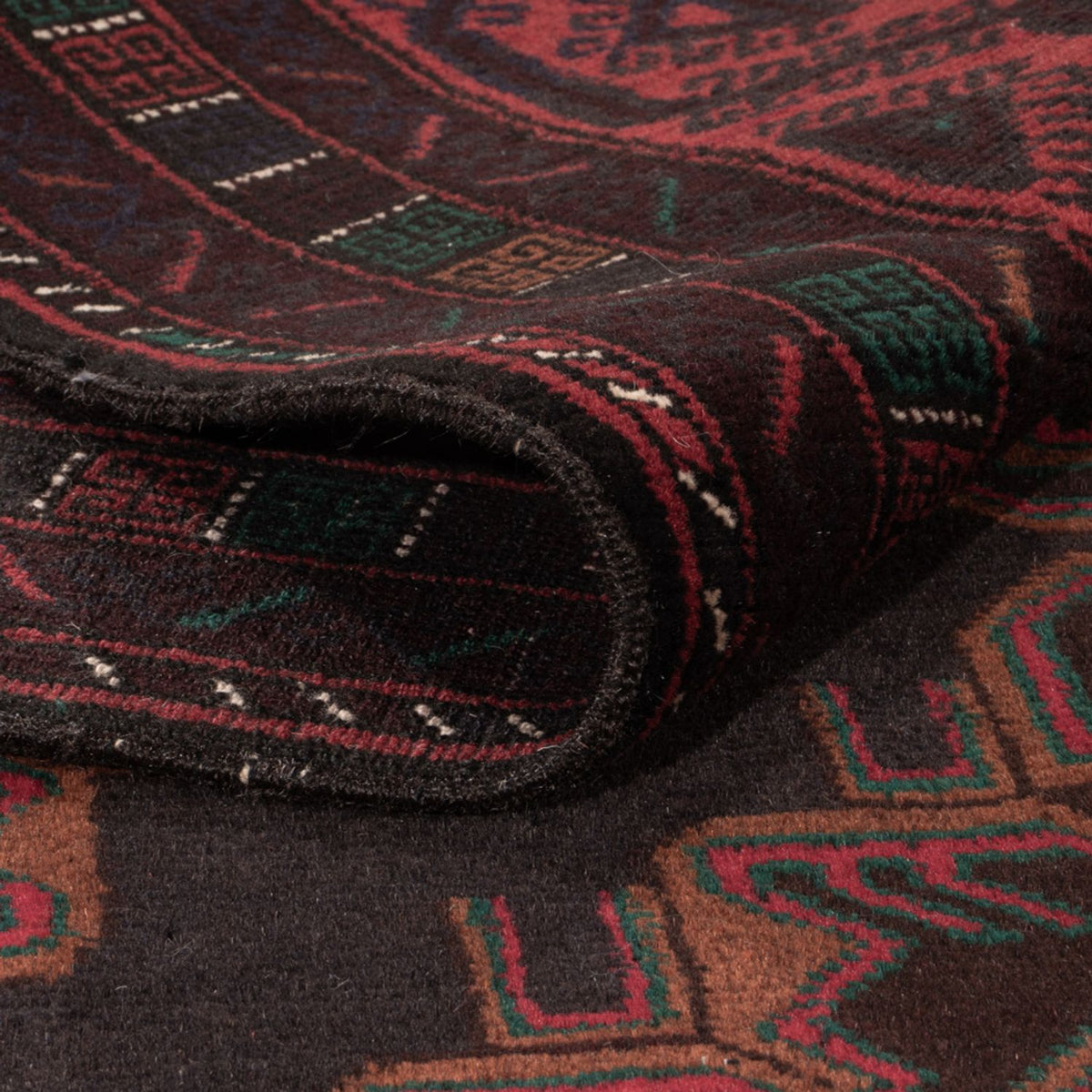 Løber Baluch-tæppe - 227 x 129 cm - mørkerød