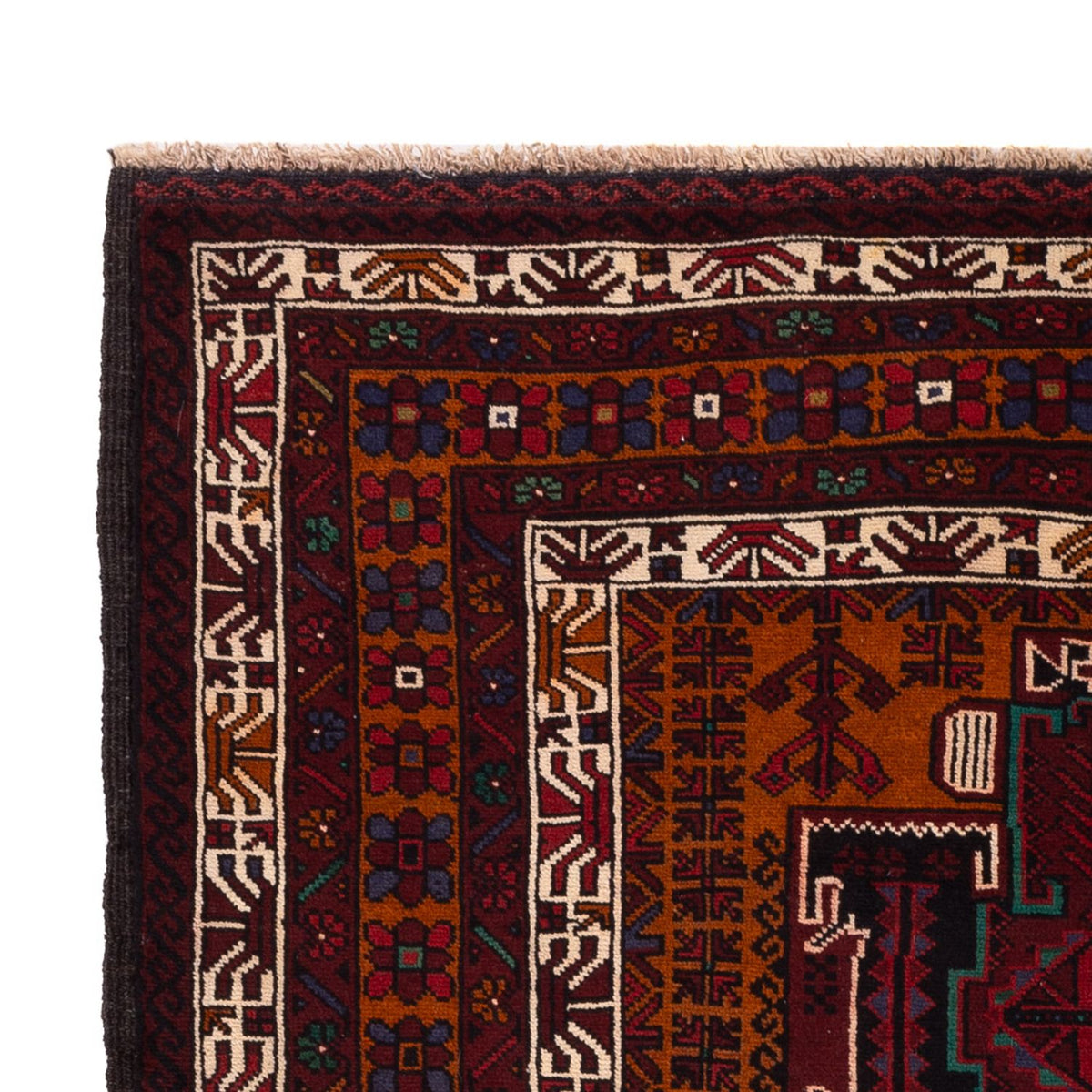 Baluch-tæppe - 198 x 123 cm - mørkerød