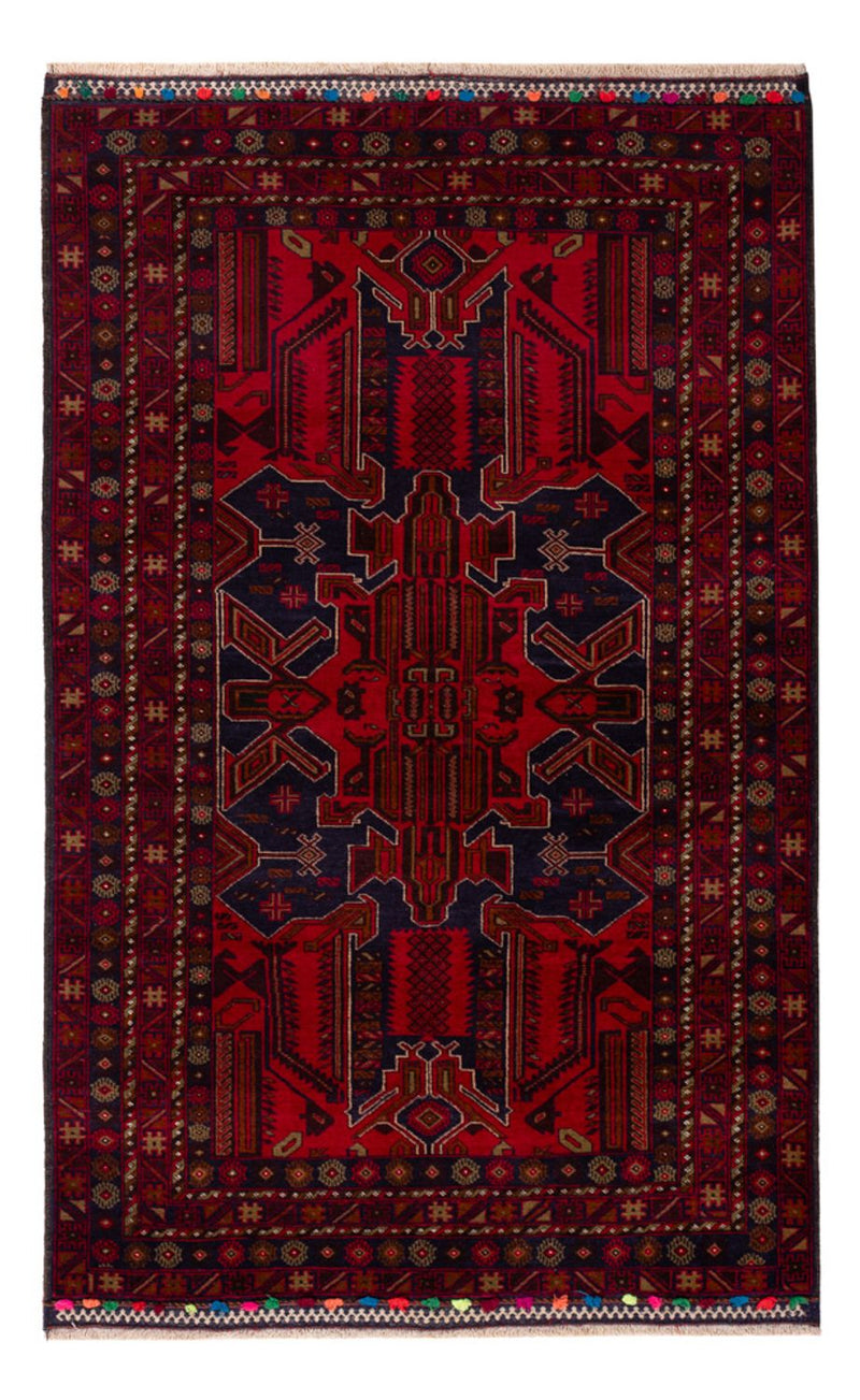 Belutsch Teppich - 184 x 116 cm - dunkelrot