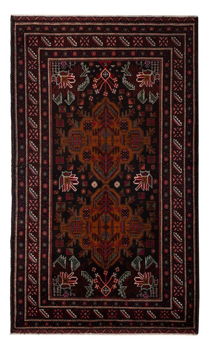Løber Baluch-tæppe - 201 x 114 cm - mørkerød