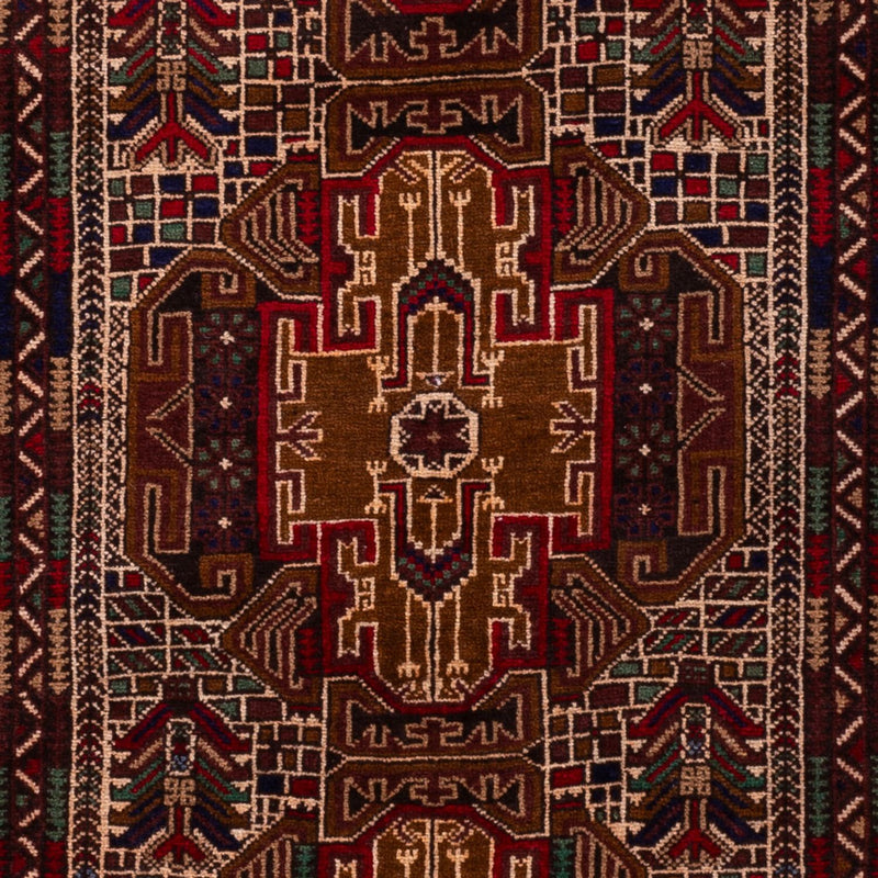 Løber Baluch-tæppe - 204 x 110 cm - mørk beige