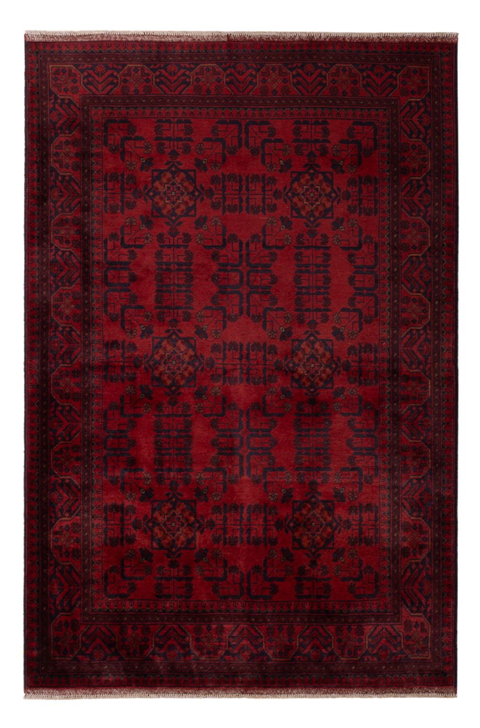Afghansk tæppe - Kunduz - 203 x 129 cm - rød
