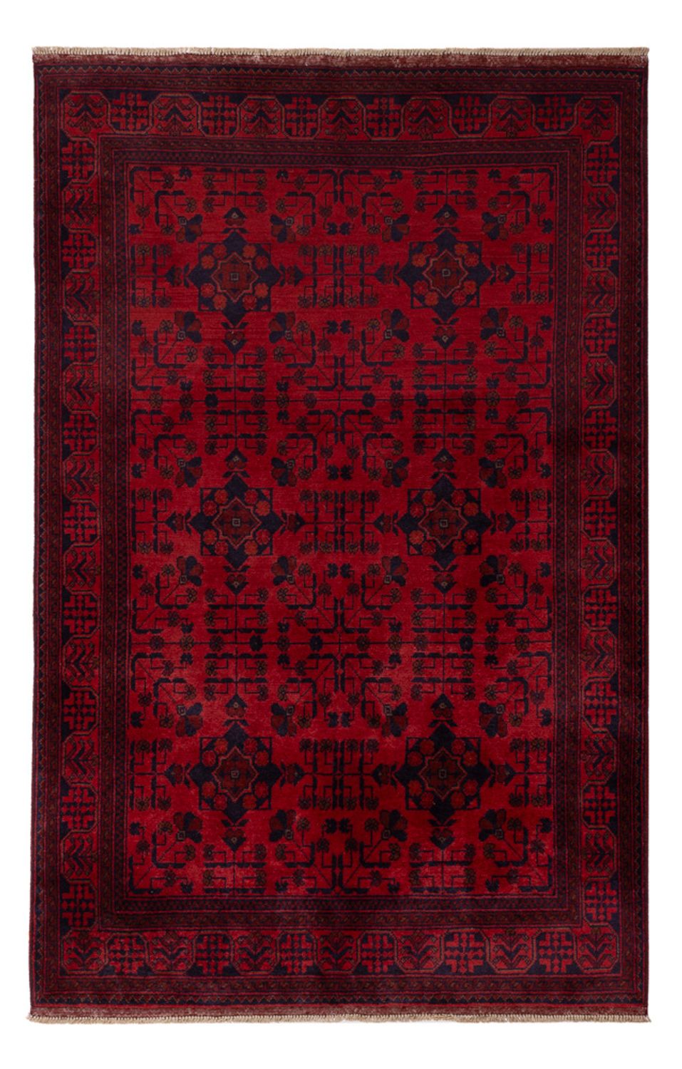 Afghansk tæppe - Kunduz - 200 x 125 cm - rød