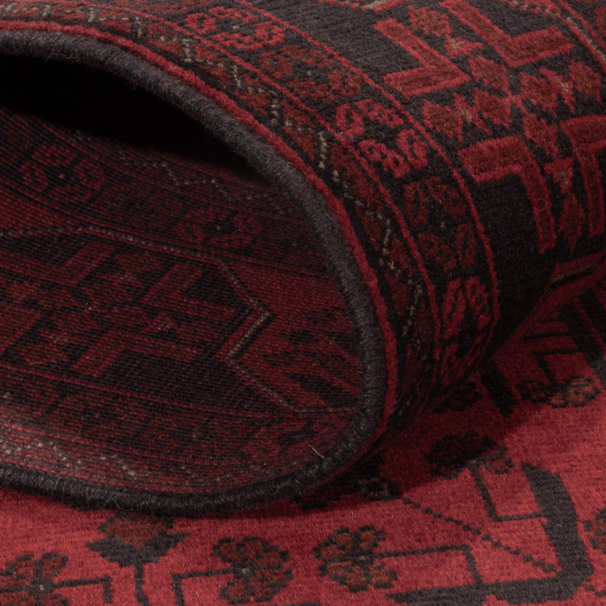 Afghansk tæppe - Kunduz - 196 x 127 cm - rød