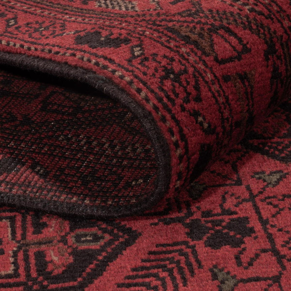 Afghansk tæppe - Kunduz - 196 x 124 cm - rød