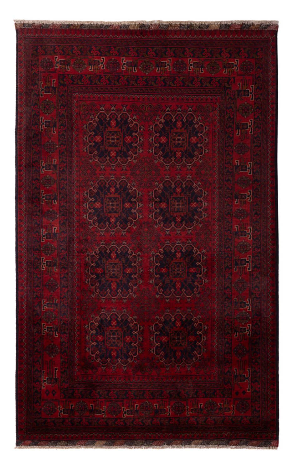 Afghan Teppich - Kunduz - 202 x 127 cm - rot