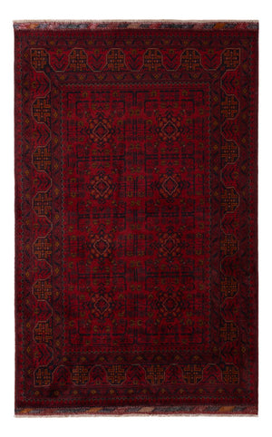 Afghan Teppich - Kunduz - 197 x 127 cm - dunkelrot