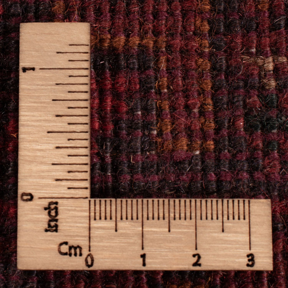 Afghansk tæppe - Kunduz - 197 x 127 cm - mørkerød