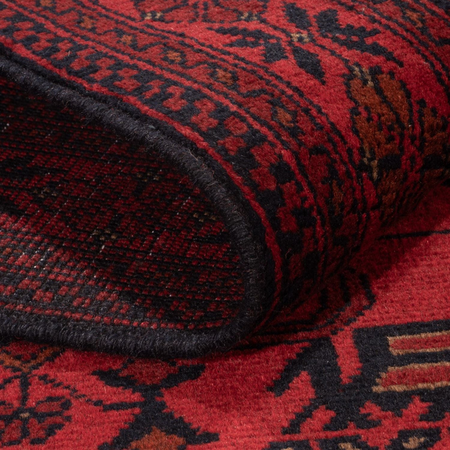 Afghan Teppich - Kunduz - 199 x 123 cm - dunkelrot