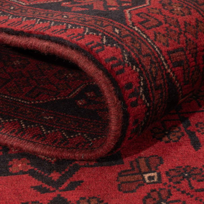 Afghan Teppich - Kunduz - 199 x 124 cm - dunkelrot