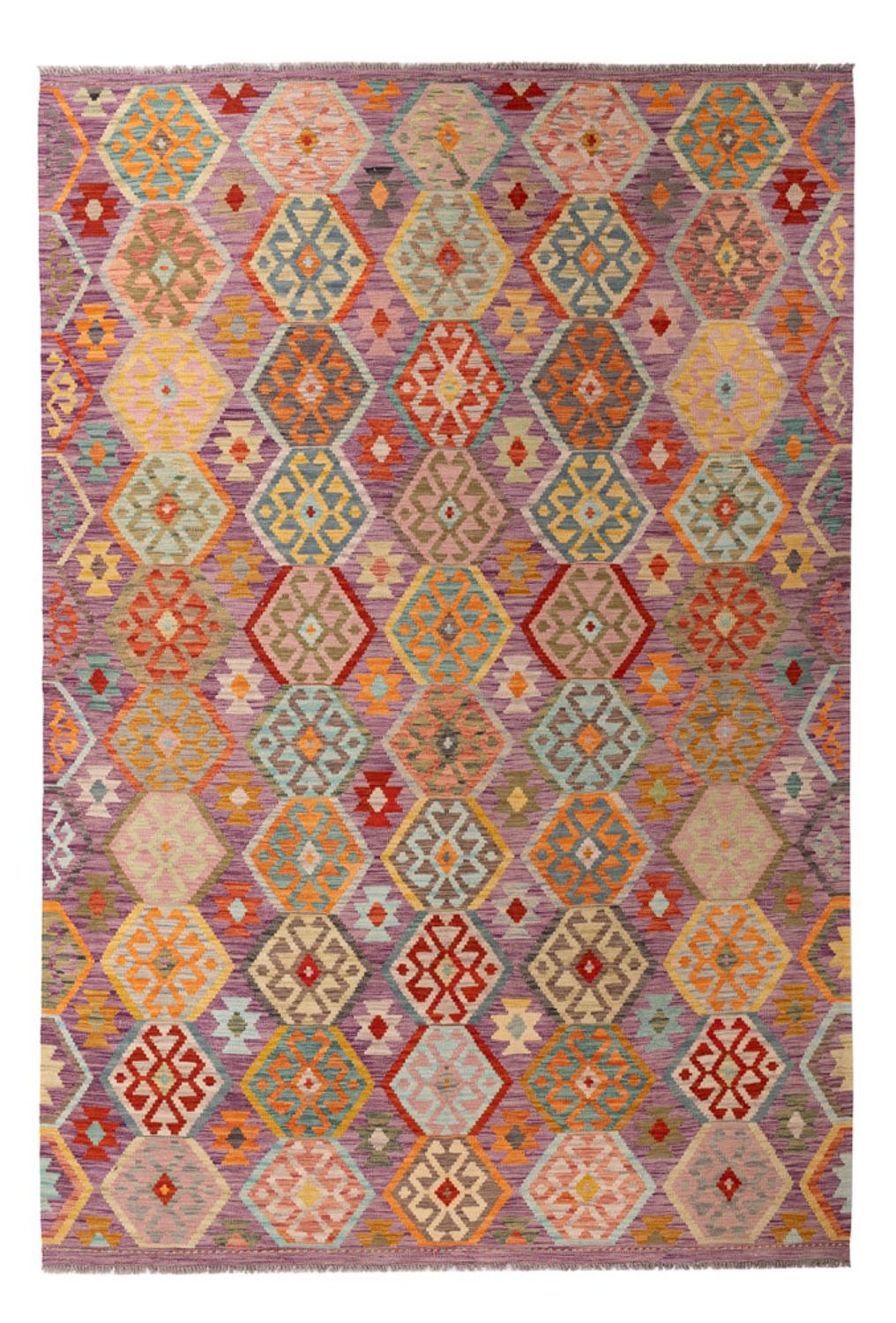 Kelim Carpet - Splash - 311 x 207 cm - flerfarvet