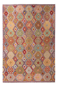Kelim Carpet - Splash - 311 x 207 cm - flerfarvet
