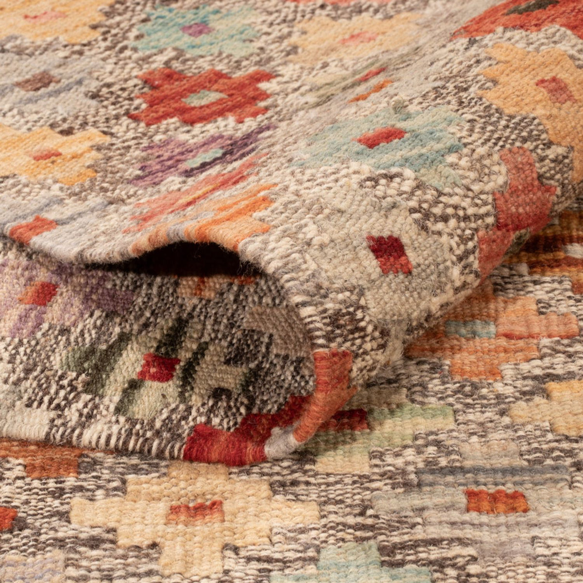 Kelim Carpet - Splash - 307 x 208 cm - flerfarvet