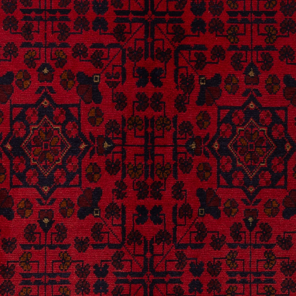 Afghansk tæppe - Kunduz - 200 x 127 cm - mørkerød