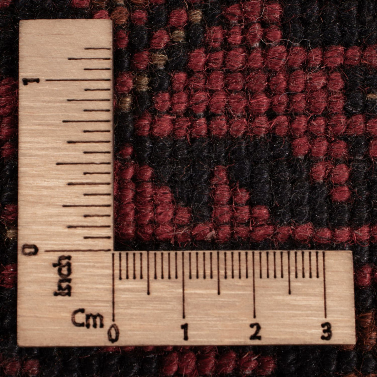 Afghansk tæppe - Kunduz - 200 x 127 cm - mørkerød