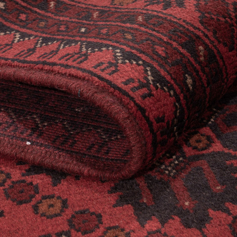 Afghan Teppich - Kunduz - 198 x 124 cm - dunkelrot