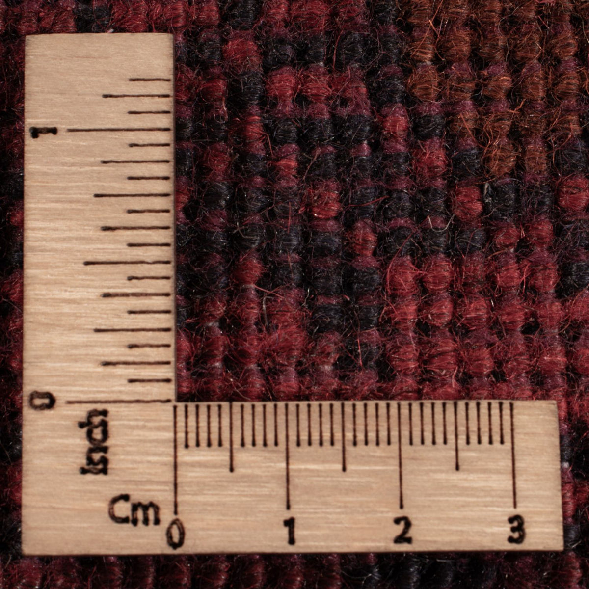 Afghansk tæppe - Kunduz - 198 x 124 cm - mørkerød