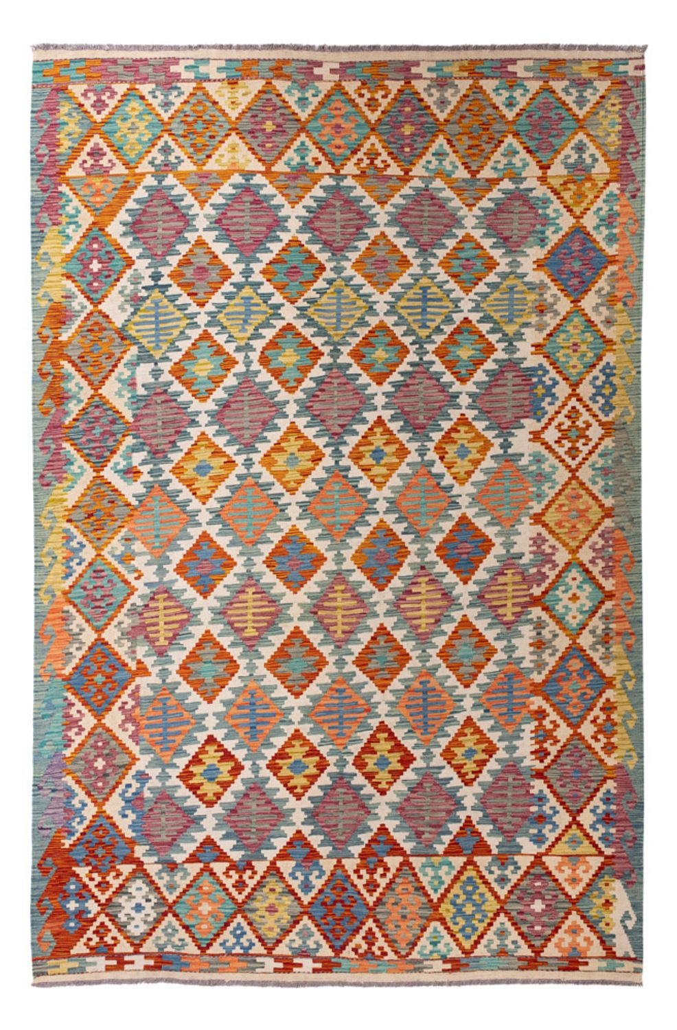 Kelim Carpet - Splash - 298 x 198 cm - flerfarvet