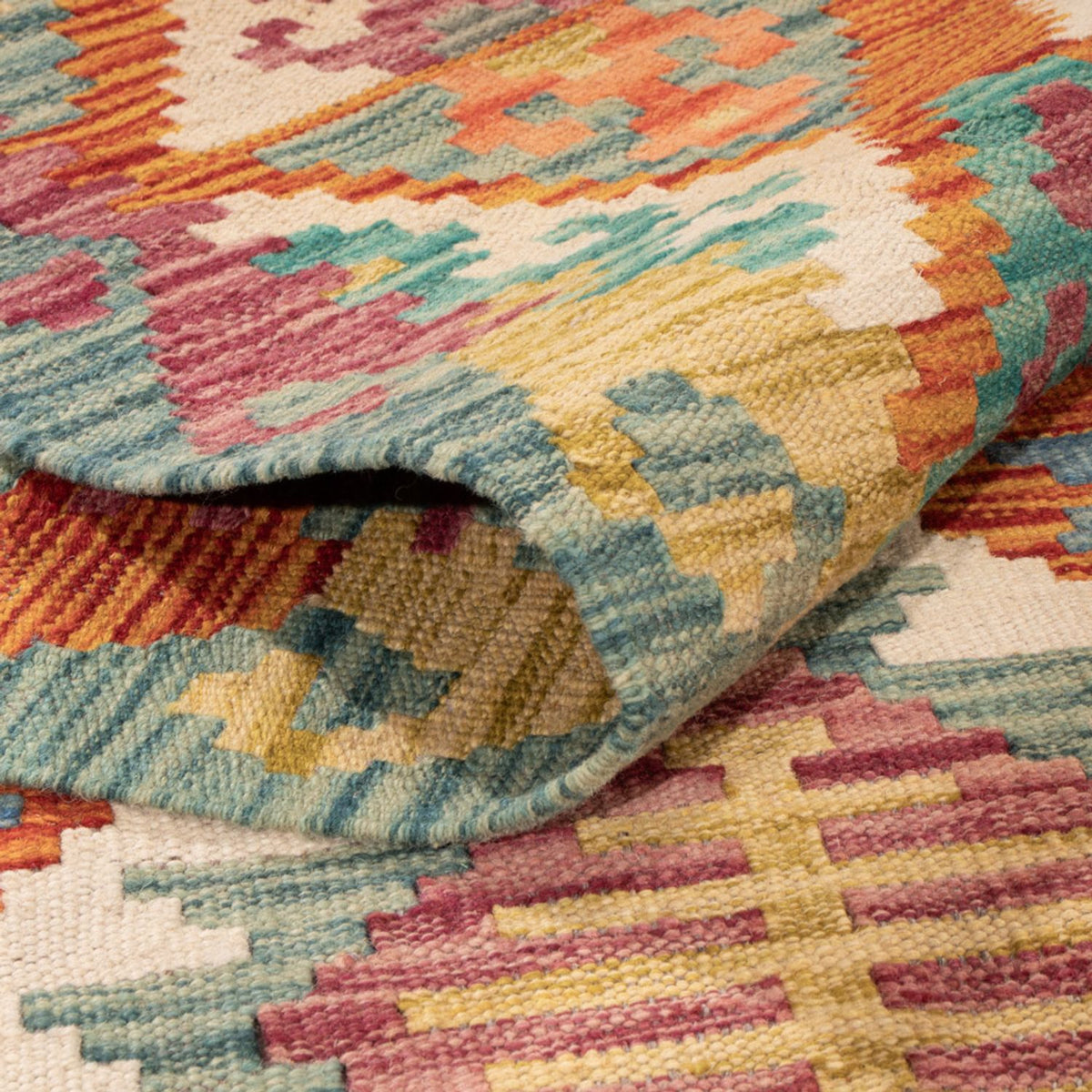 Kelim Carpet - Splash - 298 x 198 cm - flerfarvet