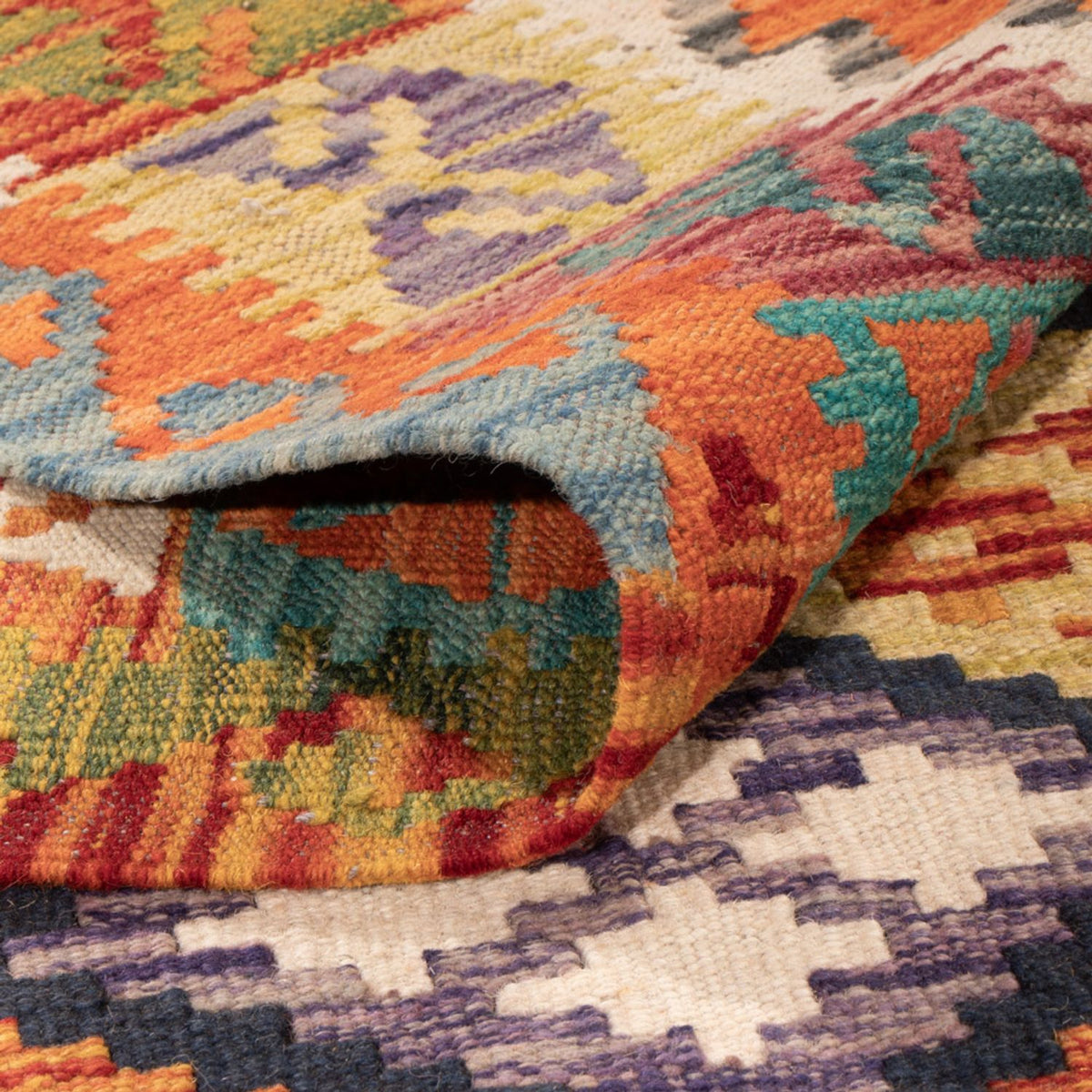 Kelim Carpet - Splash - 290 x 199 cm - flerfarvet