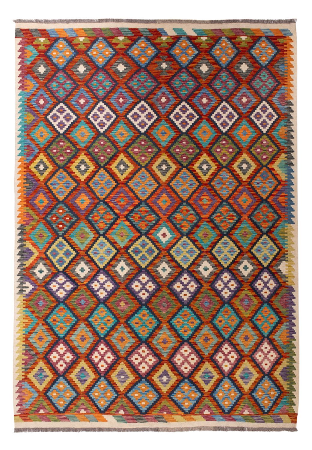 Kelim Carpet - Splash - 293 x 210 cm - flerfarvet