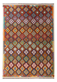 Kelim Carpet - Splash - 293 x 210 cm - flerfarvet