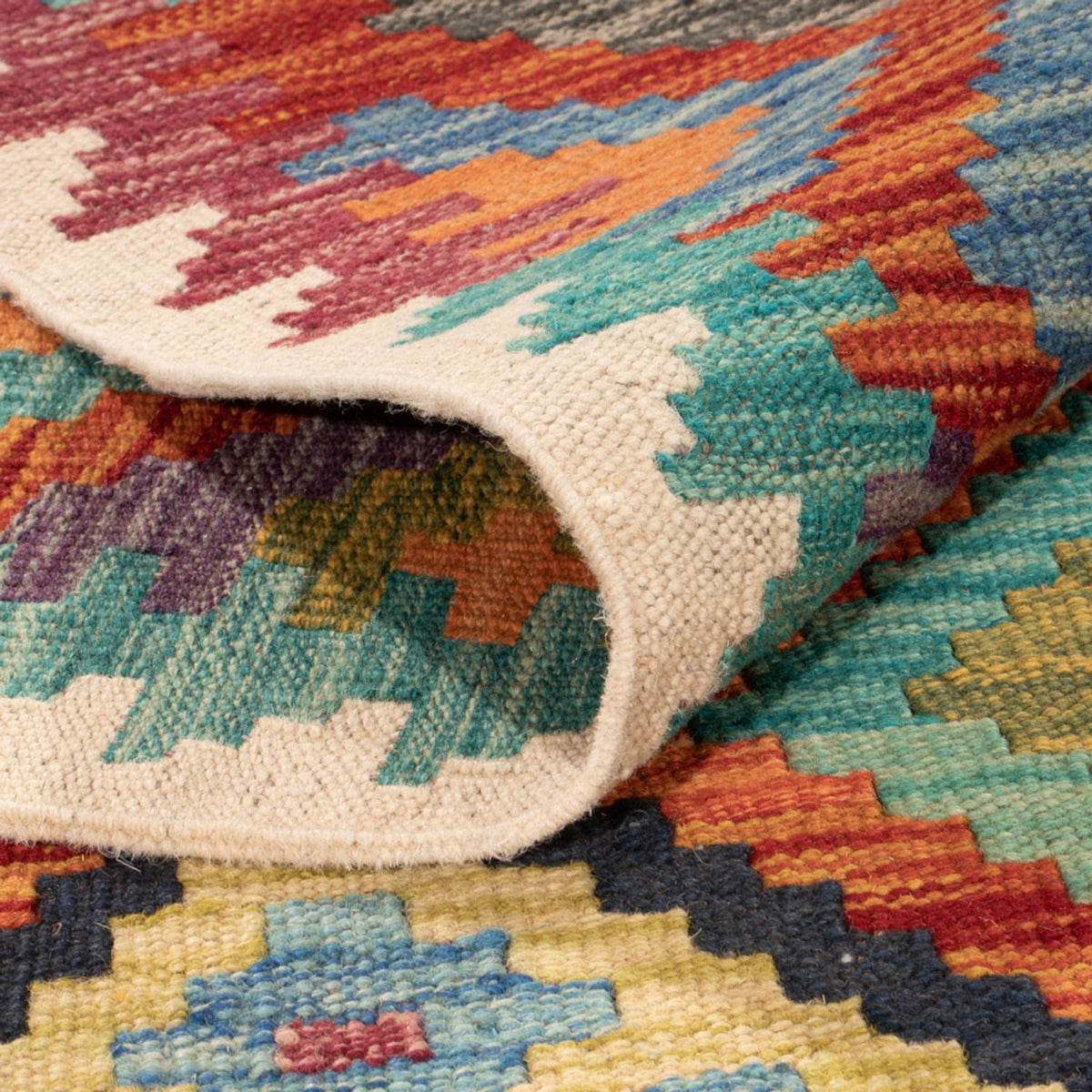 Kelim Carpet - Splash - 293 x 210 cm - flerfarvet