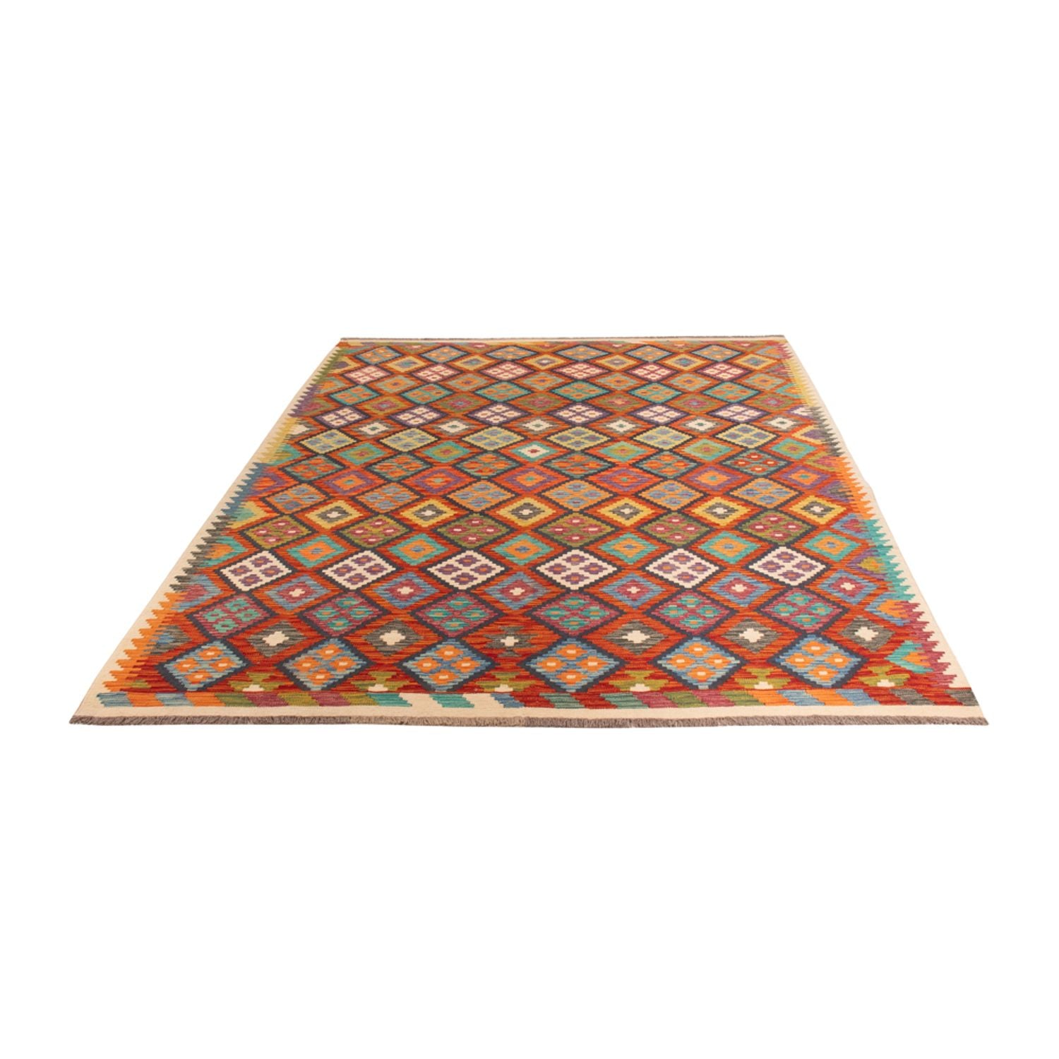 Kelim Carpet - Splash - 293 x 210 cm - flerfarvet
