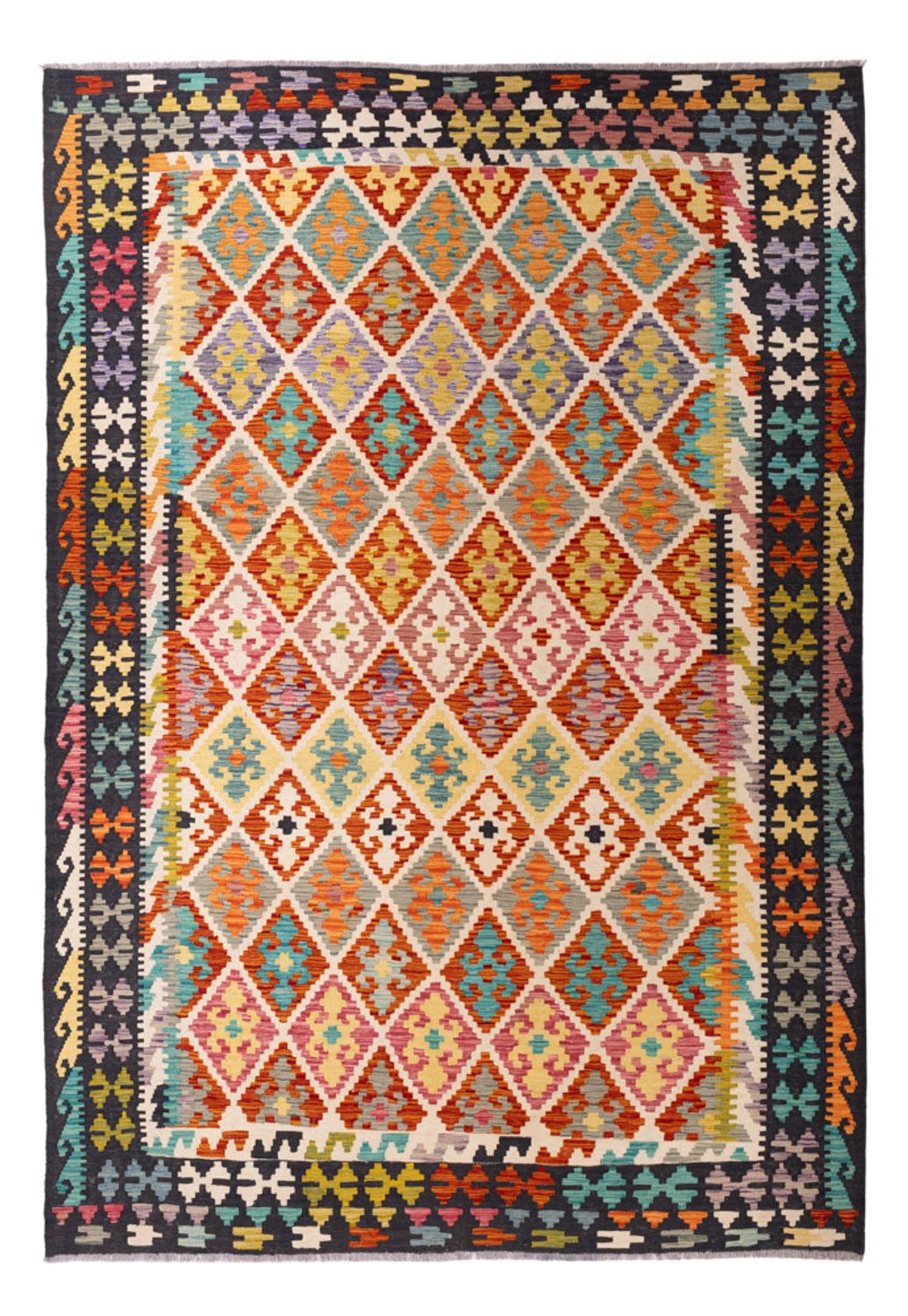 Kelim Carpet - Splash - 295 x 204 cm - flerfarvet