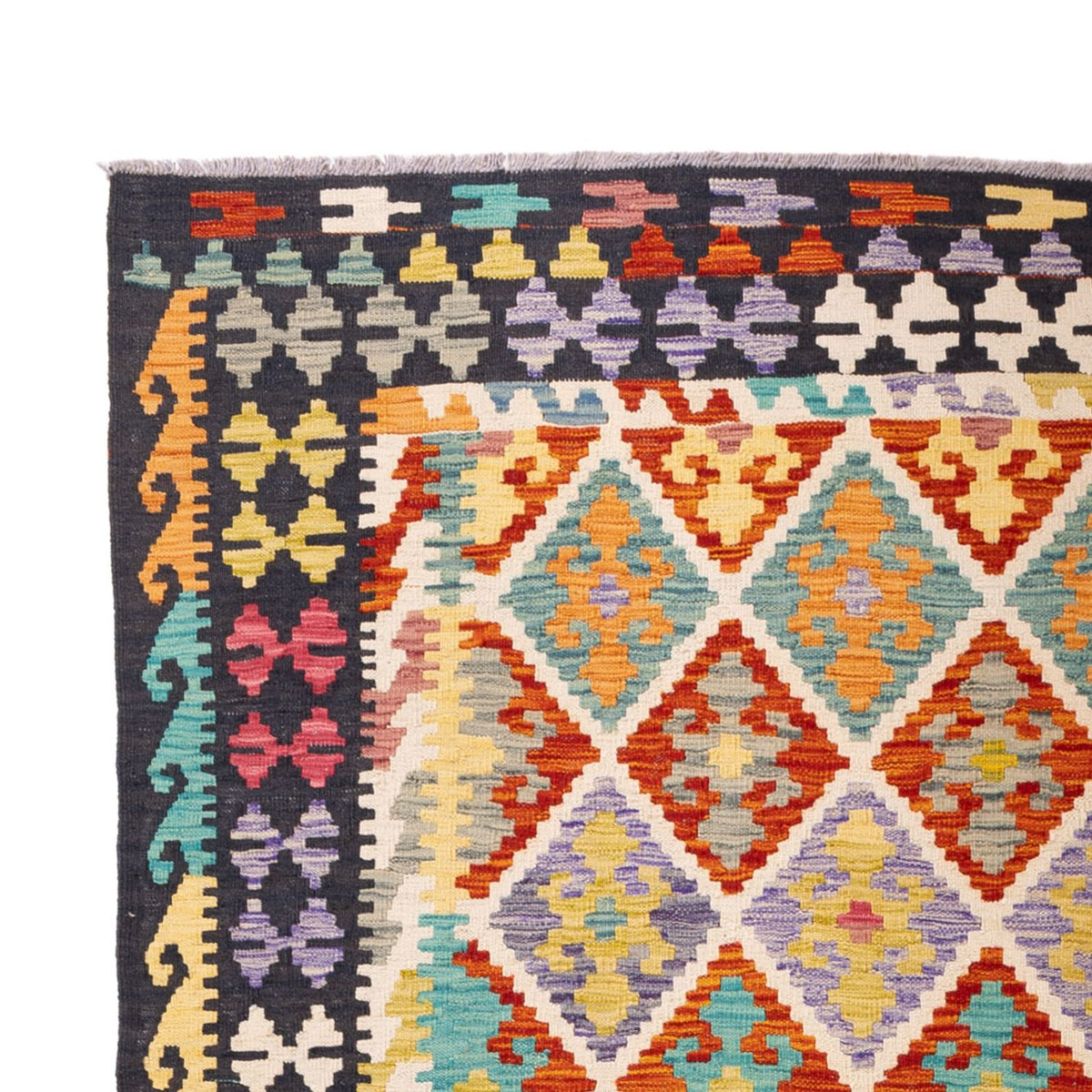 Kelim Carpet - Splash - 295 x 204 cm - flerfarvet