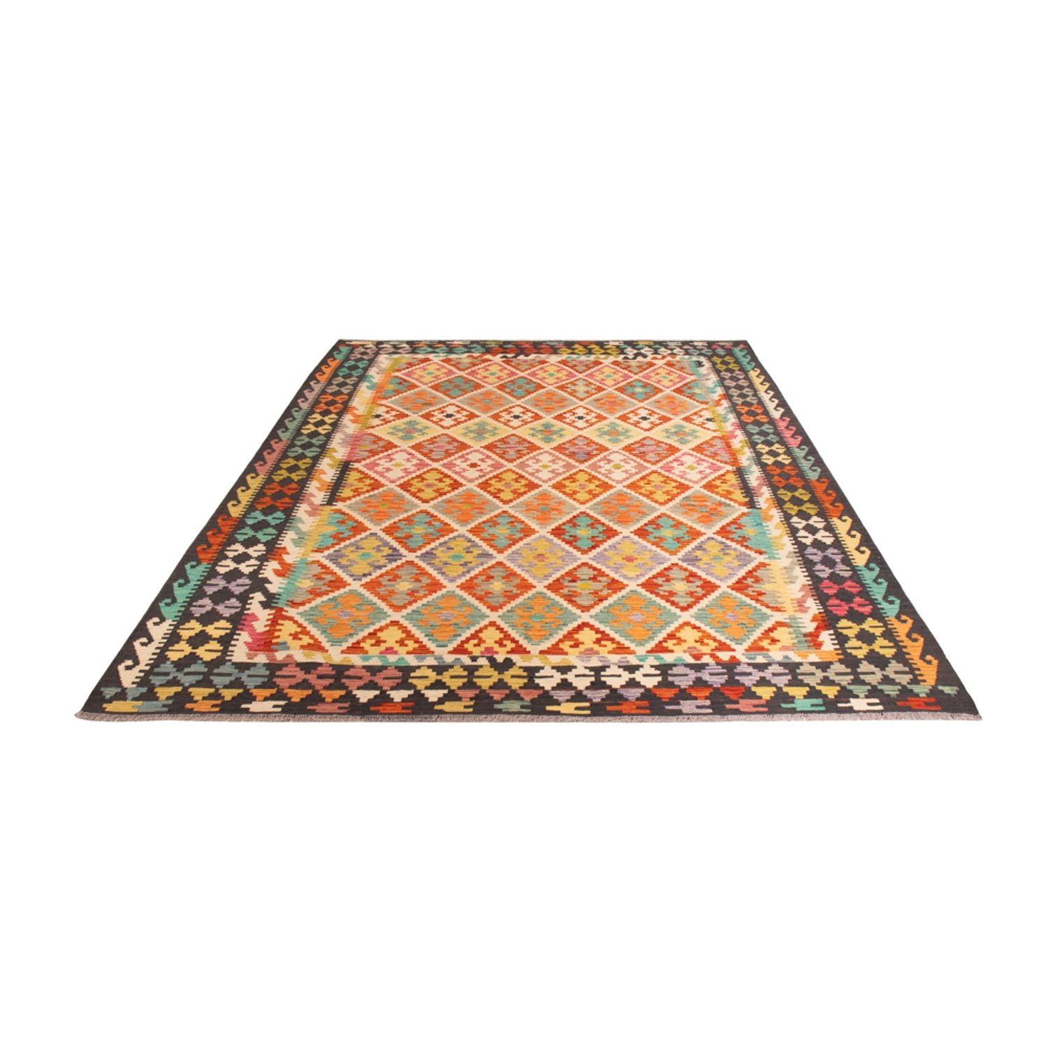 Kelim Carpet - Splash - 295 x 204 cm - flerfarvet