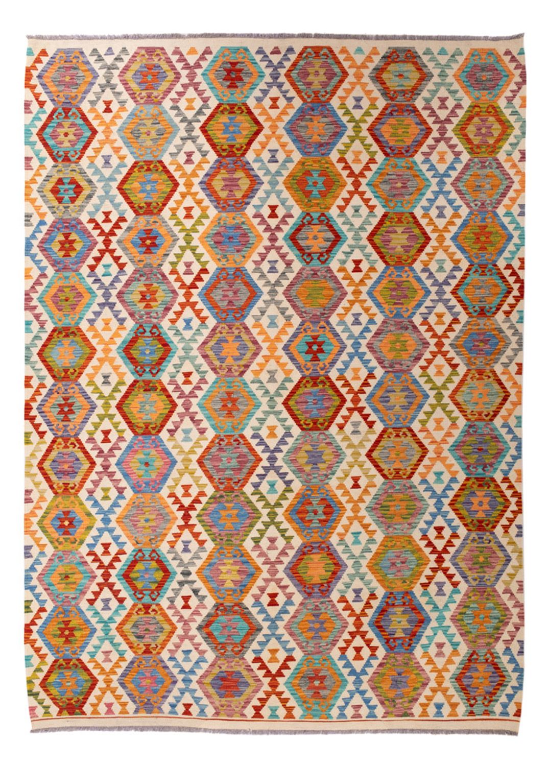 Kelim Carpet - Splash - 294 x 210 cm - flerfarvet