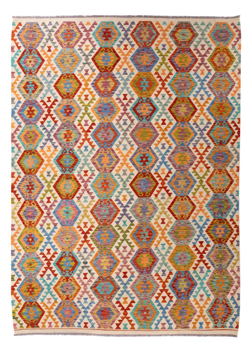 Kelim Carpet - Splash - 294 x 210 cm - flerfarvet
