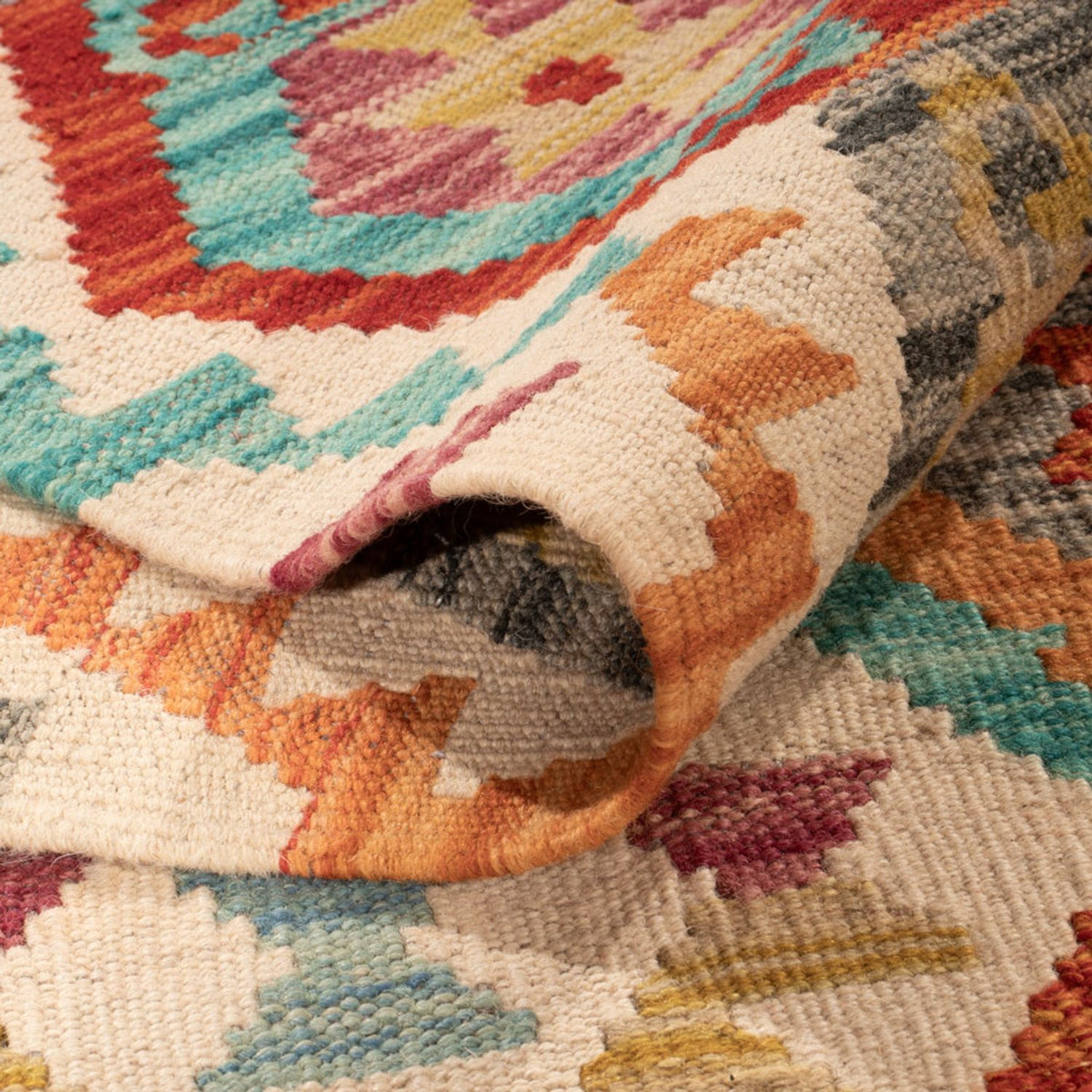 Kelim Carpet - Splash - 294 x 210 cm - flerfarvet