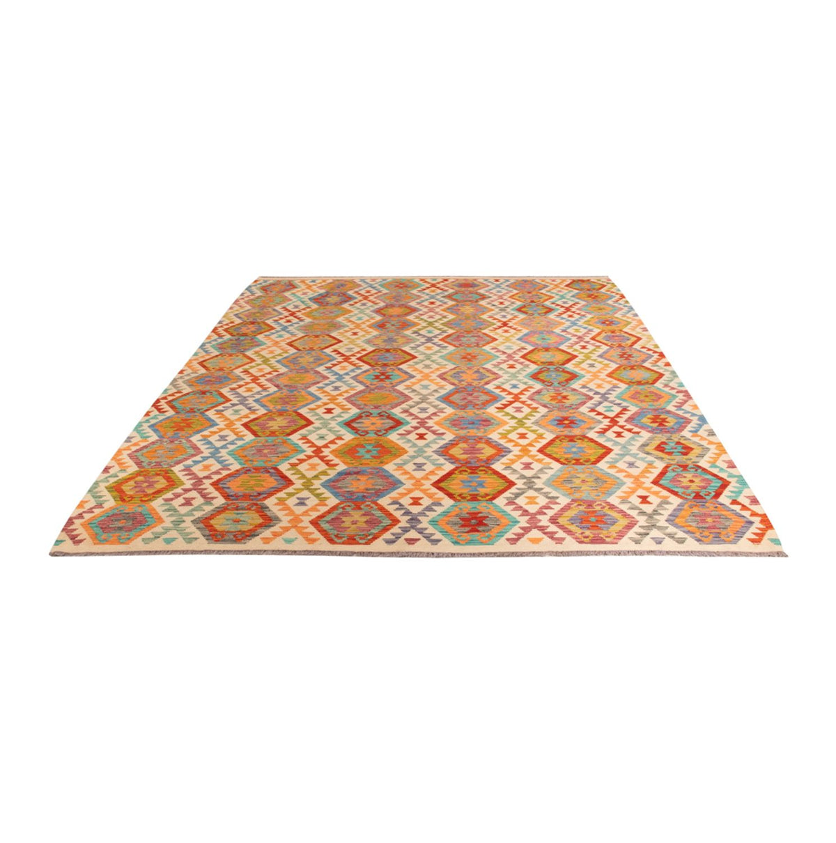 Kelim Carpet - Splash - 294 x 210 cm - flerfarvet