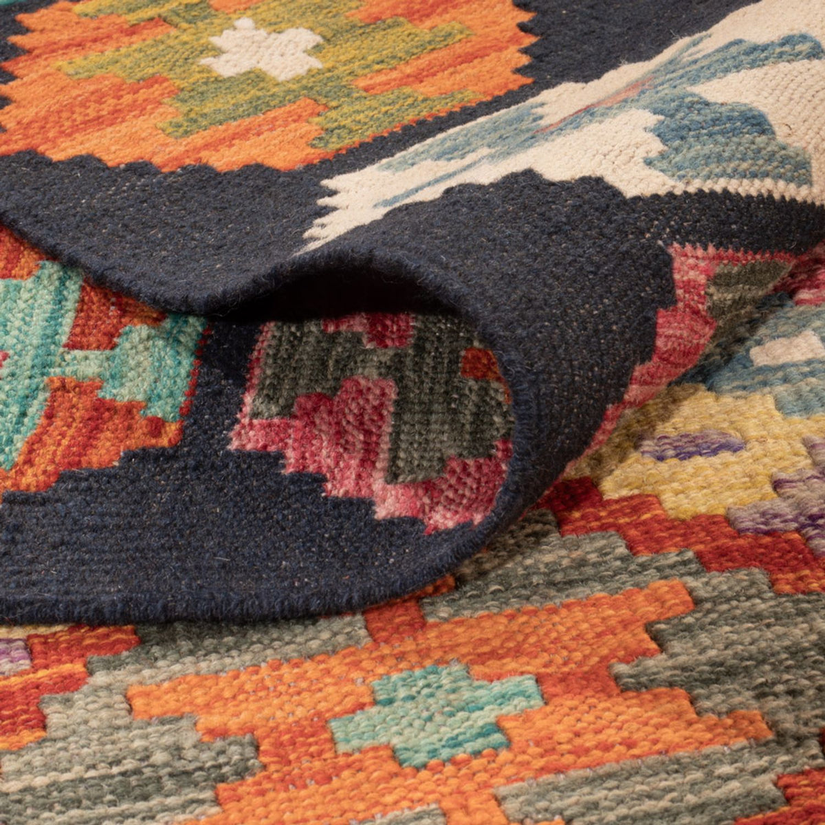 Kelim Carpet - Splash - 293 x 210 cm - flerfarvet